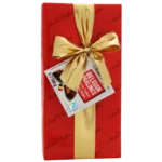 Assorted Belgian heart pralines red, 100g