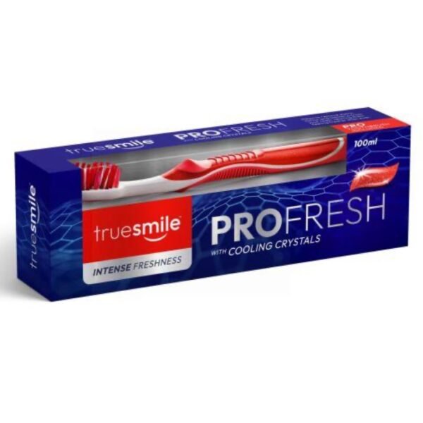 TrueSmile ProFresh dantų pasta su vėsinančiais kristalais ir šepetėliu, 100 ml