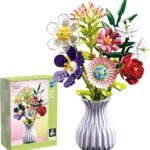 Zuanma konstruktorius ,,Flower Bouquet 2" spalvota gėlių puokštė vazoje
