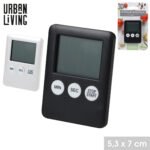 Skaitmeninis virtuvės laikmatis „Urban Living“ su magnetu, 5,3 × 7 cm