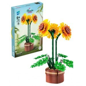 Zuanma konstruktorius ,,Sunflower" Saulėgrąža vazonėlyje