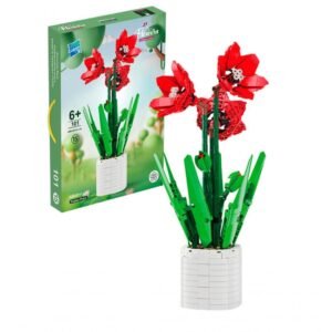 Zuanma konstruktorius ,,Amaryllis" gėlė amarilis vazonėlyje