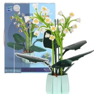 Zuanma konstruktorius ,,Bell Orchid" gėlė Orchidėja varpelis vazonėlyje