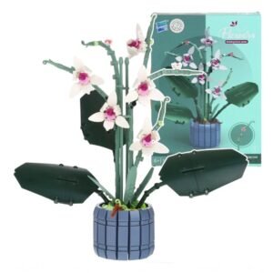 Zuanma konstruktorius ,,Lotus Petal Orchid" orchidėja vazone