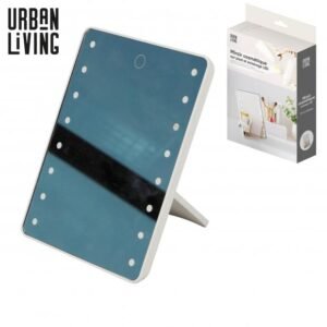 Urban Living kosmetinis veidrodis su LED apšvietimu – baltas, pastatomas, su sensoriniu valdymu