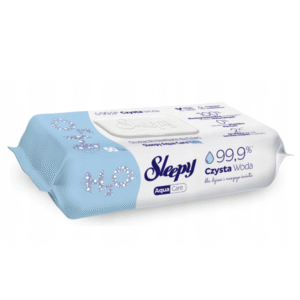 Sleepy drėgnos servetėlės kūdikiams – Aqua Care, 99,9 % vandens, 50 vnt., be kvapiklių