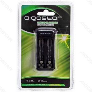 AIGOSTAR Baterijų įkroviklis 2× (AA / AAA), juodas