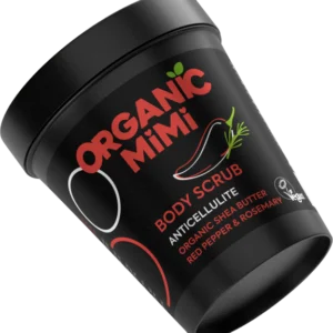 Organic Mimi anticeliulitinis kūno šveitiklis su raudonuoju pipiru ir rozmarinu