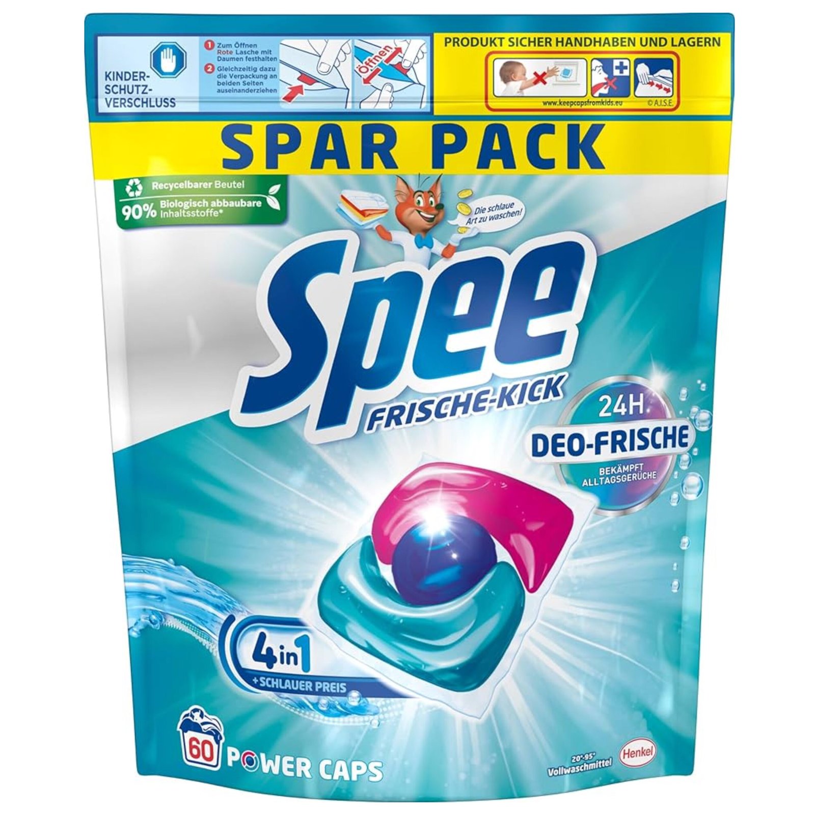 Spee Frische-Kick 4in1 skalbimo kapsulės 60 vnt.