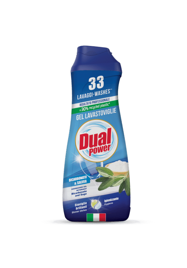 Dual Power indaplovių gelis su bikarbonatu ir šalaviju, 660 ml (33 plovimai)