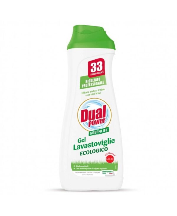 Dual Power Greenlife ekologiškas indaplovių gelis, 660 ml (33 plovimai)