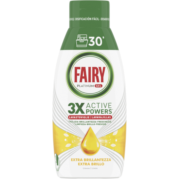 Indaplovės gelis Fairy Platinum Gel citrinų aromato, 600 ml (30 plovimų)