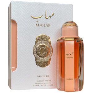 Nusuk Mahab kvepalai 100 ml persikiniame buteliuke su auksinėmis detalėmis
