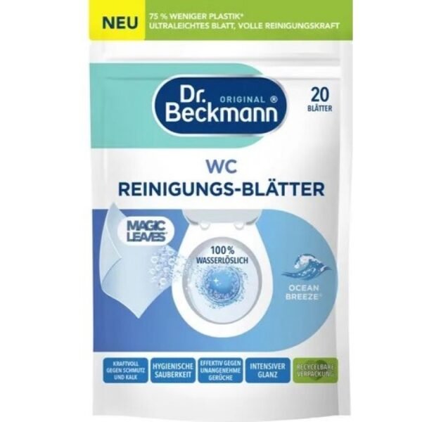 Dr. Beckmann Magic Leaves WC valymo lapeliai Ocean Breeze, 20 vnt.