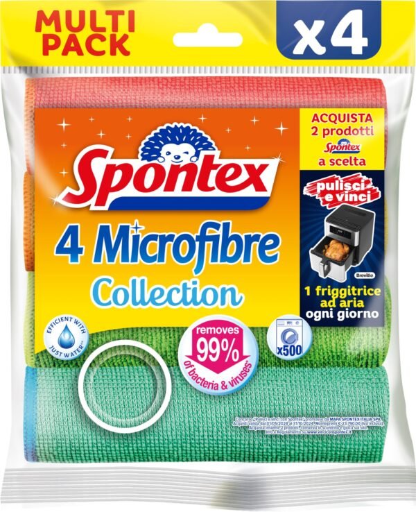 Spontex 4 Microfibre Collection mikropluošto šluosčių rinkinys 4 vnt.