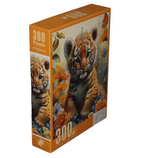 Puzzle „Tiger Cub in Flowers“ 300 detalių (Playtive Mario, 37,7×52 cm)
