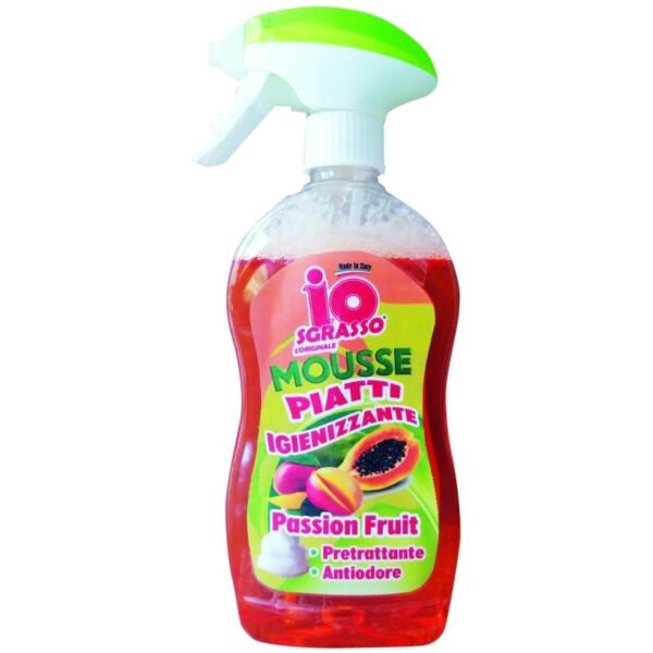 io sgrasso mousse piatti igienizzante passion fruit indų ploviklis putomis, 500 ml