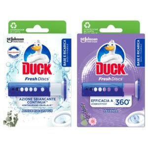 Duck Fresh Discs tualeto gaiviklis su dozatoriumi ir papildymu, eukaliptas / levanda