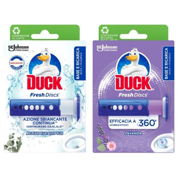 Duck Fresh Discs tualeto gaiviklis su dozatoriumi ir papildymu