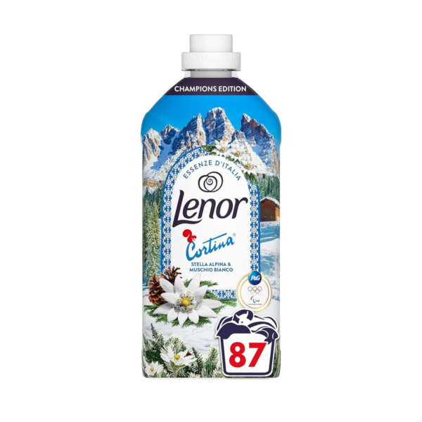 Lenor „Stella Alpina & Muschio Bianco“ audinių minkštiklis, 87 skalbimų