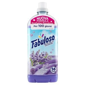 Minkštiklis Fabuloso Lavender, 1250 ml, 56 skalbimai – tai koncentruotas audinių minkštiklis, suteikiantis skalbiniams ilgai išliekantį levandų aromatą ir švelnumą. Minkštiklis Fabuloso Lavender, 1250 ml, 56 skalbimai, skirtas kasdienei tekstilės priežiūrai, kai svarbu ne tik audinių minkštumas, bet ir malonus, gaivus kvapas. Koncentruota formulė padeda sumažinti audinių šiurkštumą, statinį krūvį bei palengvina lyginimą. Tinka medvilnei, poliesteriui, viskozei ir mišriems audiniams. Reguliariai naudojant minkštiklį Fabuloso Lavender, drabužiai išlieka minkšti, malonūs liesti ir kvepia subtiliu levandų aromatu, kuris suteikia švaros ir gaivos pojūtį. 1250 ml talpos pakuotės pakanka iki 56 skalbimų, todėl tai ekonomiškas sprendimas šeimai ar didesniam skalbinių kiekiui. Minkštiklis skirtas naudoti skalbimo mašinoje, įpilant į tam skirtą minkštiklio skyrelį pagal rekomenduojamą dozavimą. Subalansuota sudėtis užtikrina švelnią tekstilės priežiūrą ir ilgai išliekantį kvapą.