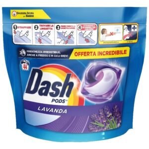 Skalbimo kapsulės Dash Ecodosi Lavender, 44 vnt.