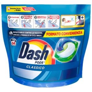 Skalbimo kapsulės Dash Classic Ecodosi, 64 vnt.