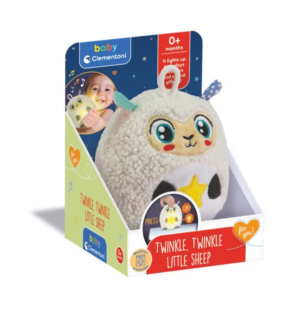 Clementoni „Twinkle, Twinkle Little Sheep“ šviečiantis minkštas žaislas kūdikiams