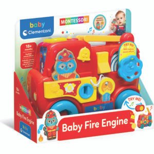 Clementoni baby lavinamasis žaislas – gaisrinė mašina MONTESSORI BABY FIRE ENGINE