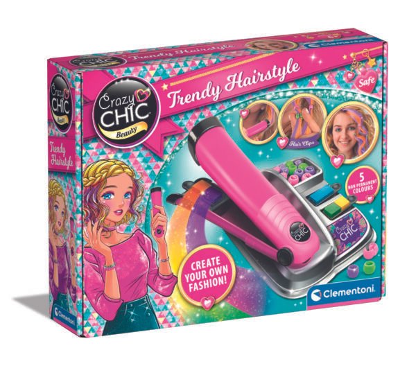 Clementoni Crazy Chic plaukų formavimo rinkinys vaikams Trendy Hairstyle