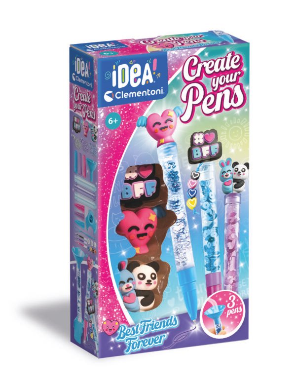 Clementoni IDEA kūrybinis rašiklių dekoravimo rinkinys vaikams Create Your Pens Best Friends Forever