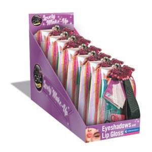Clementoni Crazy Chic makiažo rinkinys vaikams Eyeshadows & Lip Gloss su kosmetine (blizgi)