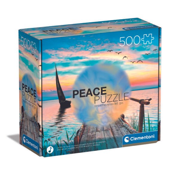 Clementoni Peace Puzzle dėlionė, 500 detalių (ežeras ir burlaivis)