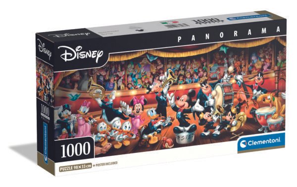 Clementoni Disney Panorama dėlionė „Mickey & Friends Orchestra“, 1000 detalių