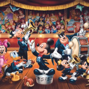 Clementoni Disney Panorama dėlionė „Mickey & Friends Orchestra“, 1000 detalių