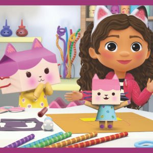 Clementoni Gabby’s Dollhouse kubelių dėlionė, 12 kubelių