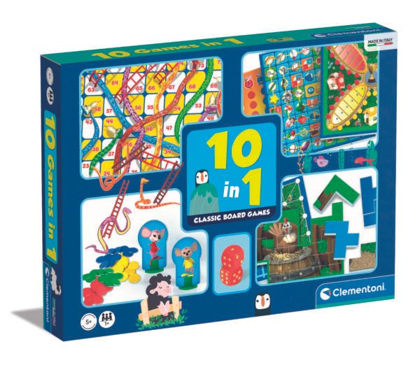 Clementoni stalo žaidimų rinkinys 10 in 1 vaikams