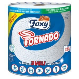 Foxy Tornado popieriniai rankšluosčiai, 1 rulonas, 250 lapelių