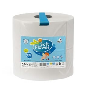 Soft Flower Love M20L popieriniai rankšluosčiai, 1 rulonas, 800 lapelių