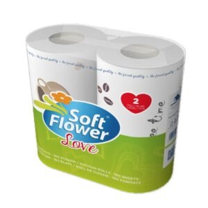Soft Flower Love virtuviniai rankšluosčiai, 2 rulonai, 160 lapelių