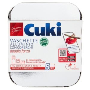 Cuki aliuminio indai 1 porcijos su dangčiais R31, 5 vnt.