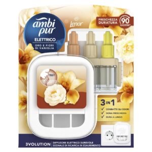 Ambi Pur 3Volution Gold & Vanilla Flowers elektrinis difuzorius su papildymu