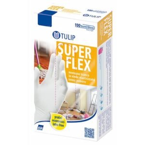 Tulip Super Flex vinilinės vienkartinės pirštinės, 100 vnt