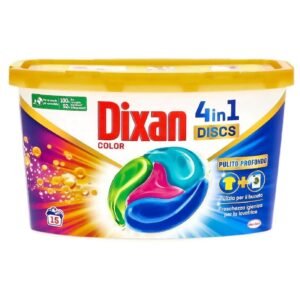Dixan 4in1 Discs Color kapsulės skalbimui spalvotiems audiniams, 15 vnt.