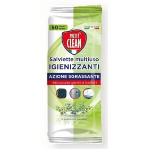 Pretty Clean dezinfekuojančios drėgnos servetėlės namams su eukalipto kvapu, 50 vnt.