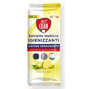 Pretty Clean dezinfekuojančios drėgnos servetėlės namams su citrinų kvapu, 50 vnt.