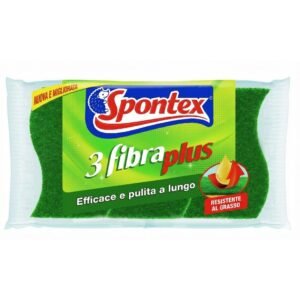 Spontex Fibra Plus indų plovimo kempinės su šveitimo pluoštu, 3 vnt.