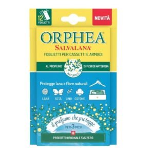 Orphea Salvalana lapeliai nuo kandžių spintoms su artemizijos žiedų aromatu, 12 vnt.