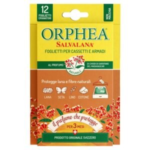 Orphea Salvalana lapeliai nuo kandžių spintoms su sandalmedžio ir bergamotės aromatu, 12 vnt.