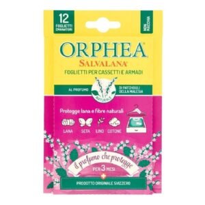 Orphea Salvalana kandžių apsaugos lapeliai spintoms ir stalčiams su pačiulių aromatu, 12 vnt.